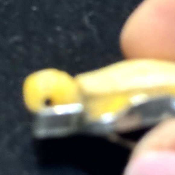 Vintage Sterling Silver Jasper Turtle Clip-On Earrings - Picture 5 of 5